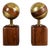 Brass and Wood Sphere Sculptures from Ardisur, Spain, 1970s, Set of 2 For Sale