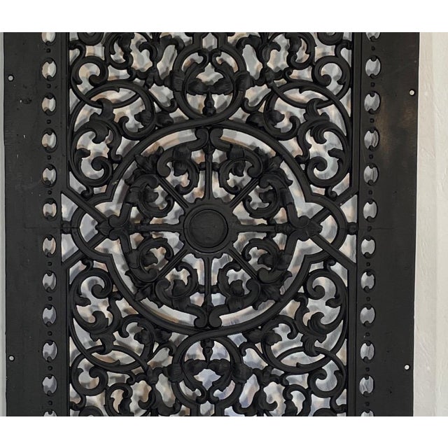 Late 19th Century Circa 1880 Large Reclaimed Antique Cast Iron Heat Registers - A Pair For Sale - Image 5 of 7