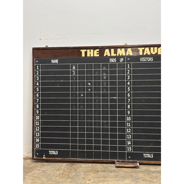 English Vintage English Pub Skittles Score Board For Sale - Image 3 of 5