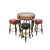 English 1990s Maitland-Smith Leather Pub Table & Card-Suit Stools Set For Sale - Image 3 of 6