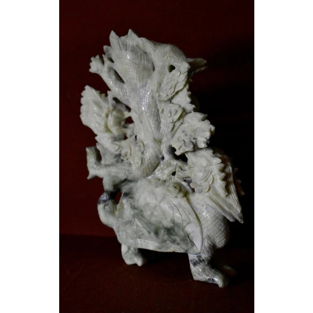 Vintage Carved Hardstone Sculpture Chinese Dragon Turtle Feng Shui Statue For Sale - Image 10 of 11