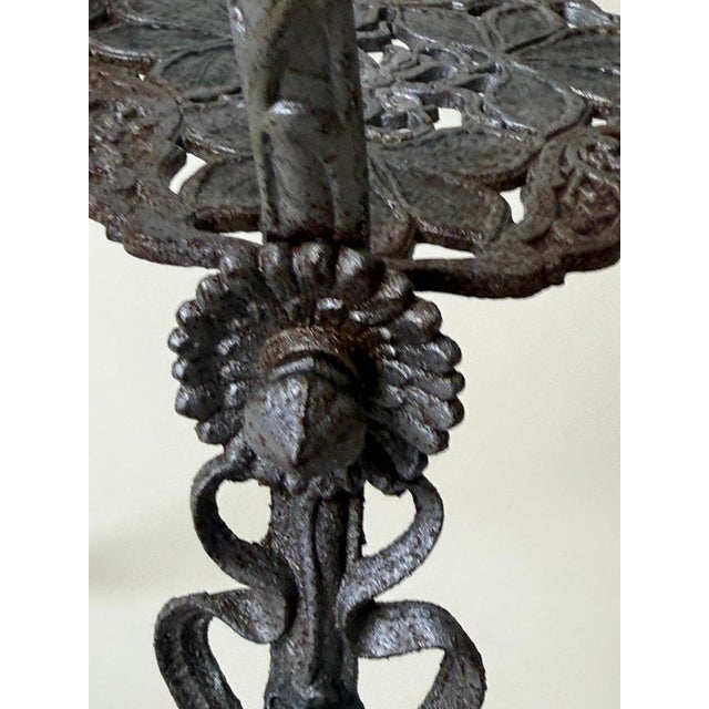 Paint Art Nouveau Cast Iron Plant Stand with Chestnut Leaves, 1880s For Sale - Image 7 of 16