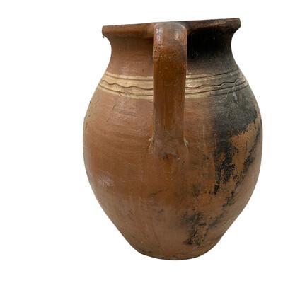 This antique one-handle terra cotta vessel from Hungary is a wonderful addition to any Farmhouse decor. The rustic pottery...