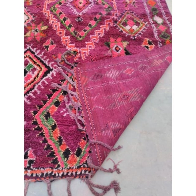 Boho Chic Vintage Moroccan Boujaad Berber Rug in Purple Wool, 1980s For Sale - Image 3 of 8