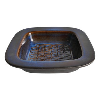 Mid-Century Modern Blue Stoneware Catchall by Einar Johansen, Søholm, Denmark, 1960s For Sale