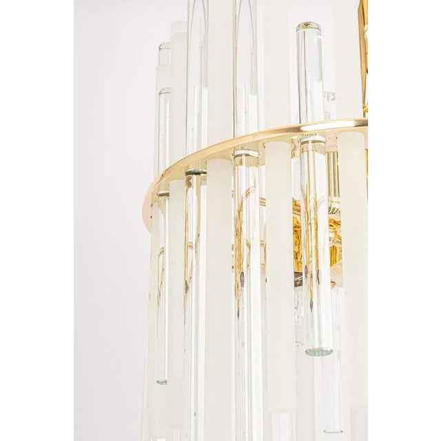 1970s Gilt Brass & Crystal Glass Rods Chandelier by C.Palme, Germany, 1970s For Sale - Image 5 of 14