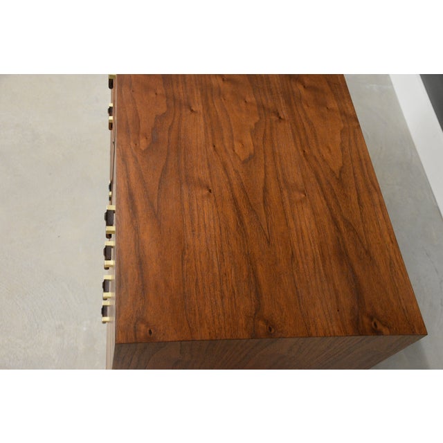 Wood 1950s Refinished Walnut 48” Dresser by Edward Wormley for Dunbar For Sale - Image 7 of 10