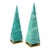 Vintage Faux Malachite Obelisk Sculptures With Brass Bases, Pair For Sale