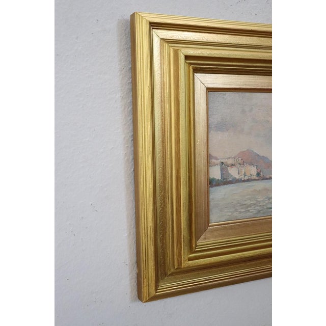 View of the Gulf of Naples, Oil Painting on Board, Early 20th Century, Framed For Sale - Image 5 of 13