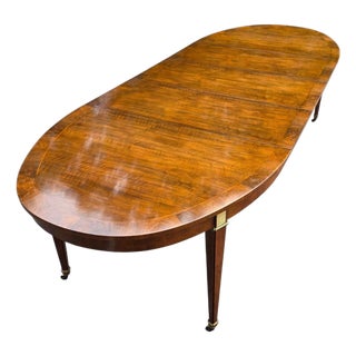 Vintage Baker Furniture Oval Dining Table W/3 Leaves For Sale
