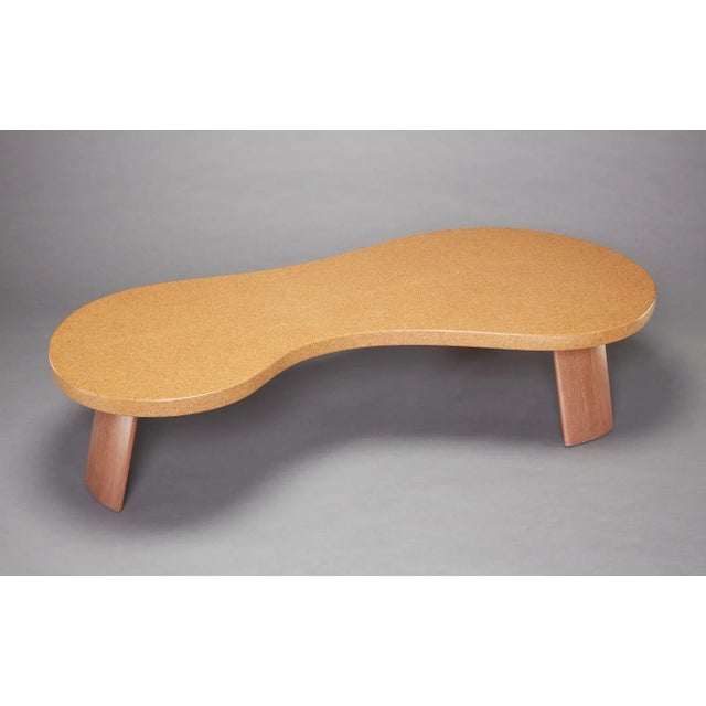 Coffee Scandinavian "Bigfoot" Cork and Mahogany Coffee Table For Sale - Image 8 of 13
