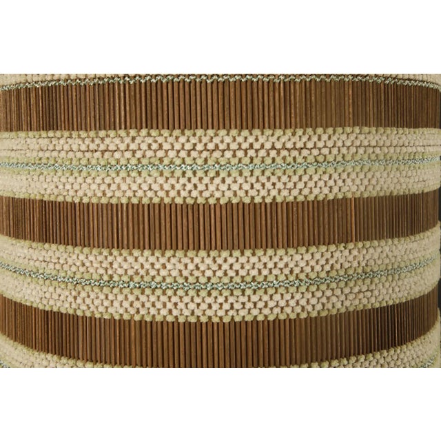 California Modern Maria Kipp Woven Lampshade in Sage, Cream, and Brown, 1960s For Sale - Image 9 of 10