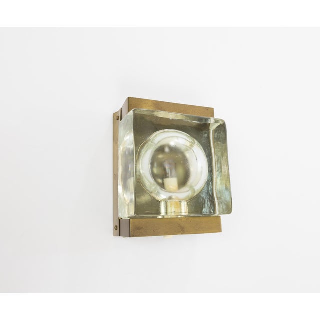 White Maritim Glass and Brass Wall Lamp from Vitrika, 1970s For Sale - Image 6 of 10