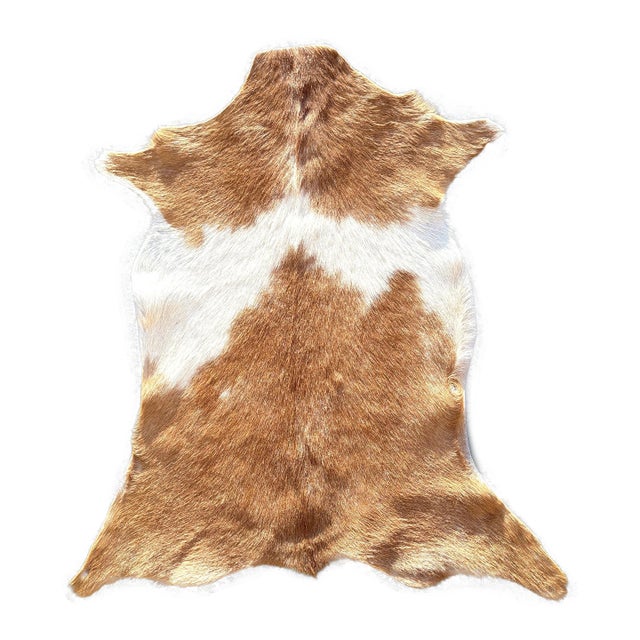 Hair on Hide Genuine Cowhide Mini Wall Hanging Approx 5 Sq Ft. Brown and Ivory For Sale