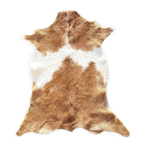 Hair on Hide Genuine Cowhide Mini Wall Hanging Approx 5 Sq Ft. Brown and Ivory