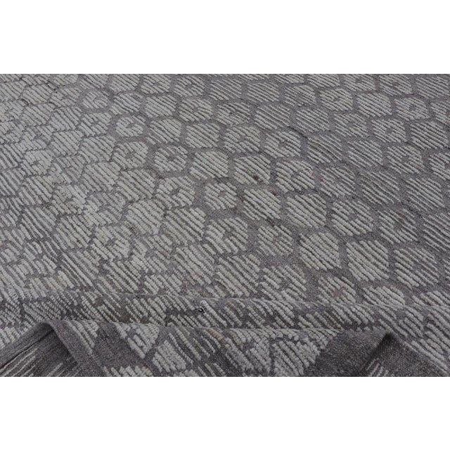 Modern Moroccan Rug With Sub-Geometric Design by Keivan Woven Arts 9'7 X 11'10 For Sale - Image 10 of 11