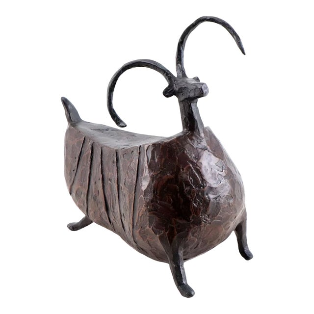 Rustic Bronze Sculpture "Dancing Sheep" 1992 by Jill Shwaiko For Sale