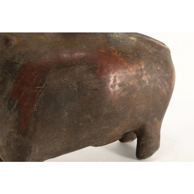 Huge 19th C. Spanish Colonial Cusco Pottery Bull Shaped Terracotta Chicha Vessel For Sale - Image 18 of 18