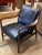 Modern Black Leather & Wood Club Chair For Sale - Image 12 of 13
