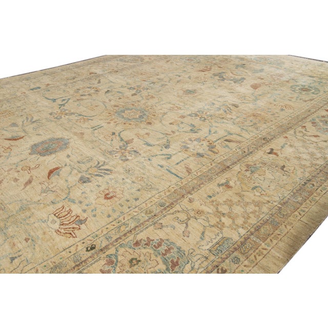 Beige 21st Century Modern Sultanabad Oversize Wool Rug 13 X 20 For Sale - Image 8 of 12