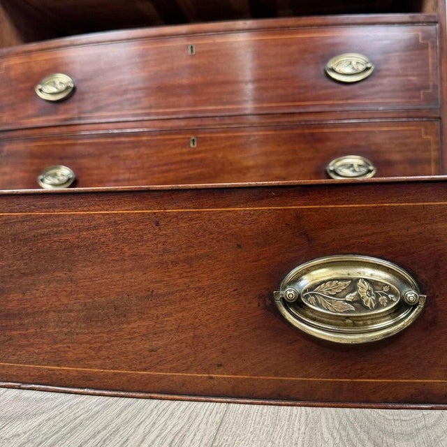 Antique Mahogany Bow Front Chest of Drawers, 1700s For Sale - Image 11 of 12
