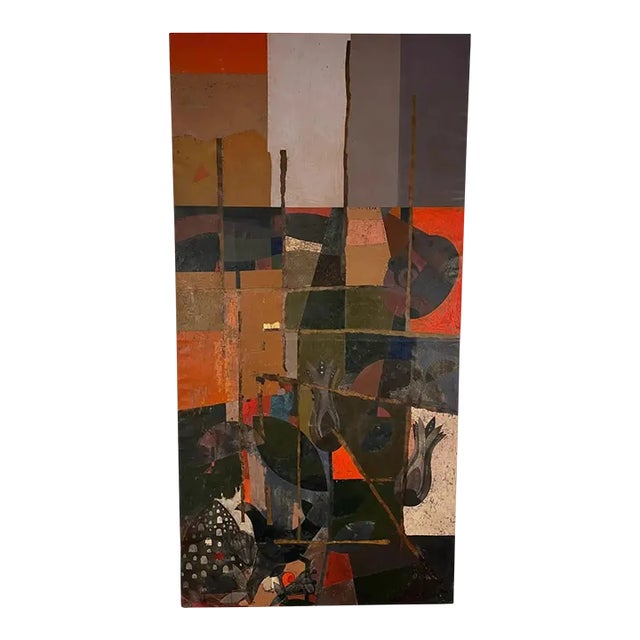 Large Mixed Media Oil on Canvas by Arnolkis Turro For Sale