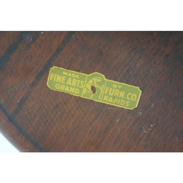 Antique Fine Arts Furniture Mahogany Leather Top Pedestal Table Plant Stand 21" For Sale - Image 12 of 14