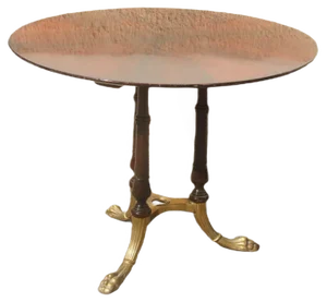 Round Mid-Century Italian Rosewood & Brass Dining Table
