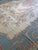 Textile 1920s Antique Ivory Floral Medallion India Agra Textile Chain Stitch Gallery Rug For Sale - Image 7 of 15