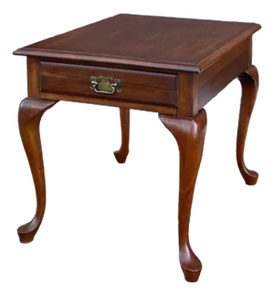 Vintage Pennsylvania House Traditional Queen Anne Solid Cherry 1 Drawer Side Table