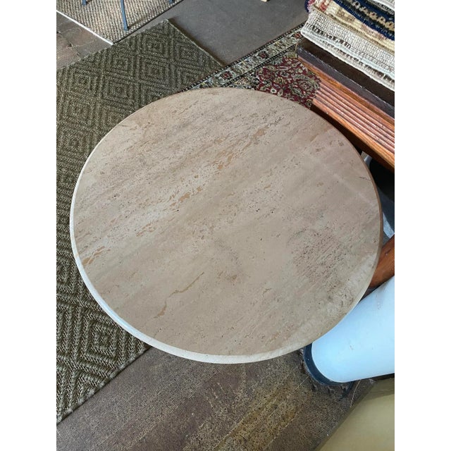 English Early 1900s Antique English Pub Table W Stone Top For Sale - Image 3 of 13