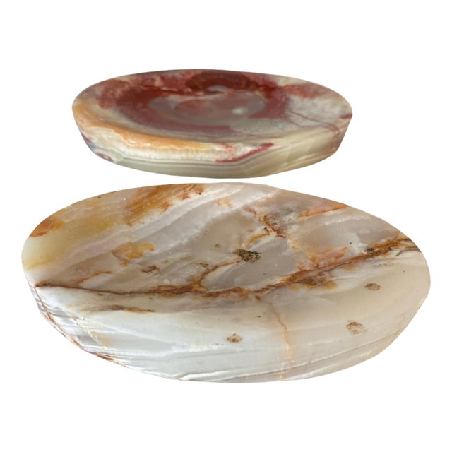 Ashtrays in Onyx and Oval Shape, Italy, 1960s, Set of 2 For Sale