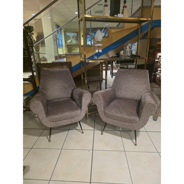 Pair of armchairs by Gigi Radice for Minotti Elegant armchairs from the 1960s. Designed by Gigi Radice, a renowned Italian...