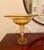 Gold 1980s Murano Style Glass Centerpiece Pedestal Bowl With Gold Leaf Speckles For Sale - Image 8 of 10
