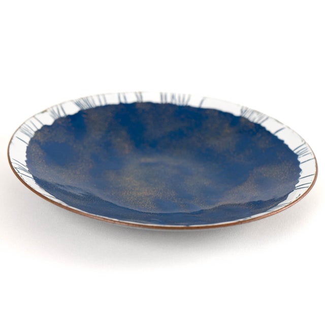 Vintage Hand-Painted Enamel Catchall Dish For Sale - Image 9 of 12