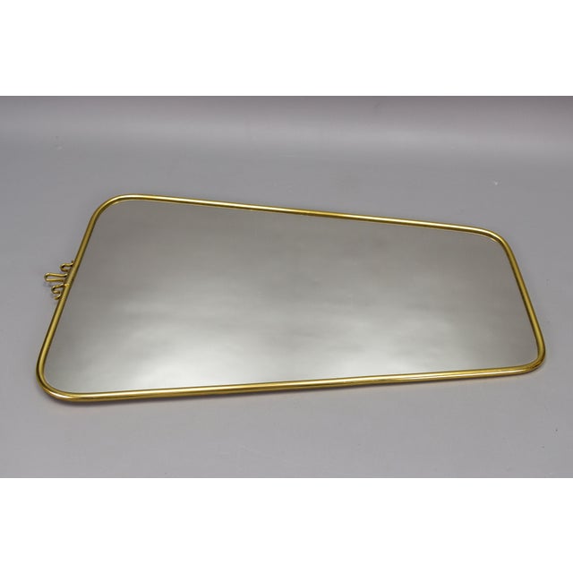 Mid-Century German Modern Brass Frame Wall Mirror from Lenzgold, 1964 For Sale - Image 6 of 18
