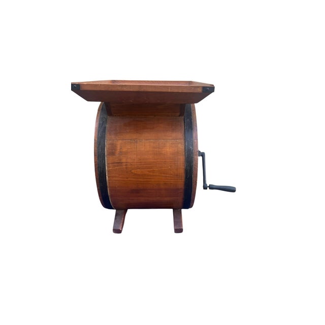 Antique Primitive Butter Churn Side Table For Sale - Image 4 of 16