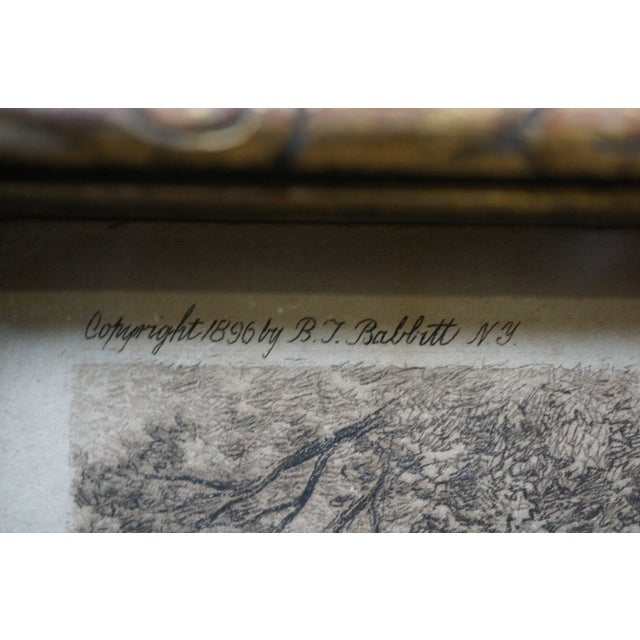 Antique Charles Gondel Mailman Horse & Carriage Panoramic Landscape Etching 25" For Sale - Image 9 of 13
