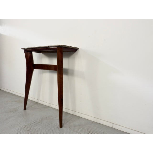 Mid-Century Modern Italian Console Table in Teak and Marble For Sale - Image 11 of 11