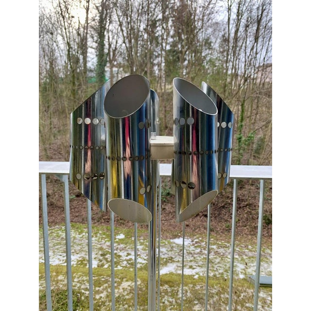 Silver Space Age Floor Lamp in the style of Sciolari, 1960s For Sale - Image 8 of 18