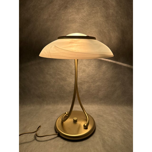 Metal Italian Modern Gilt Table Lamp with Dimmer, 2000s For Sale - Image 7 of 17