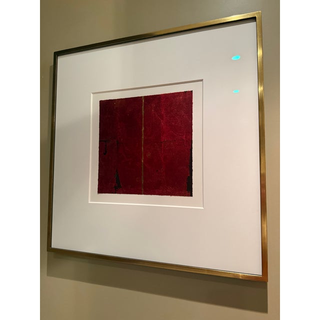 Agi Klausz, Untitled monotype, 2012, No. 6. Image size is 11"x11", oil on gilded paper, mounted on paper. Framed size is:...