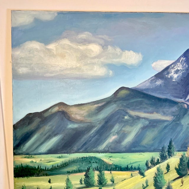 1978 Vintage Plein Air Pikes Peak Americana Landscape Original Oil Painting, Northwest View For Sale - Image 4 of 14