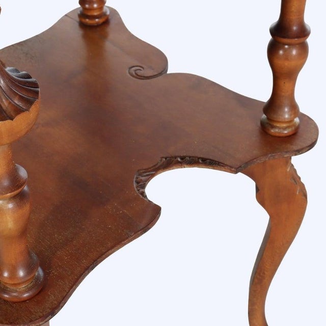 Antique Carved Mahogany Painter’s Palette Parlor Table With Carved Scrolls C1890 For Sale - Image 13 of 18