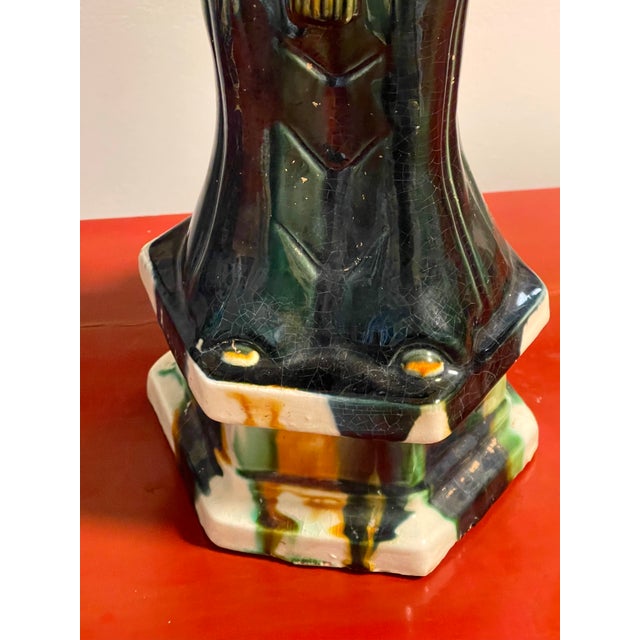 19th C. Sancai Glazed Polychrome Tang Figures, a Pair For Sale In New York - Image 6 of 12