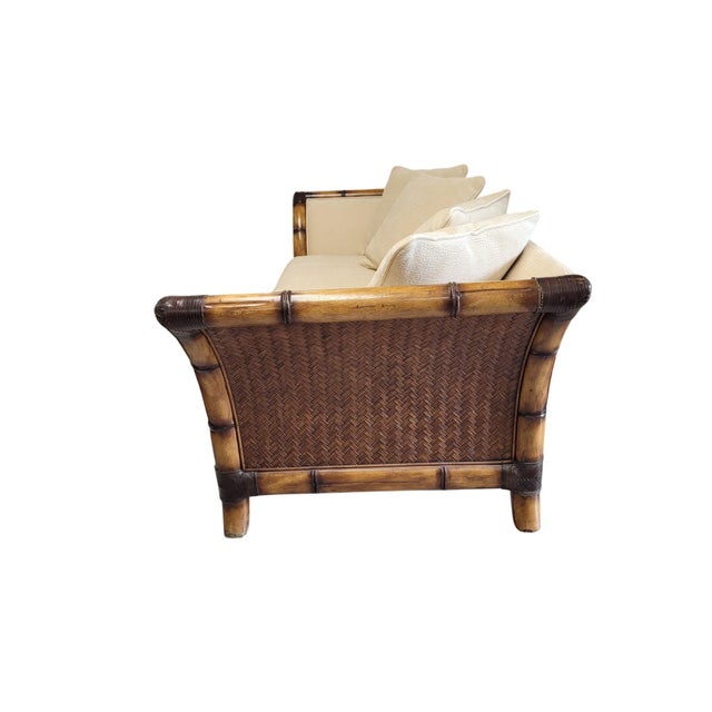 Postmodern Flared Arm Tuxedo Sofa in Textured Velvet For Sale - Image 10 of 18