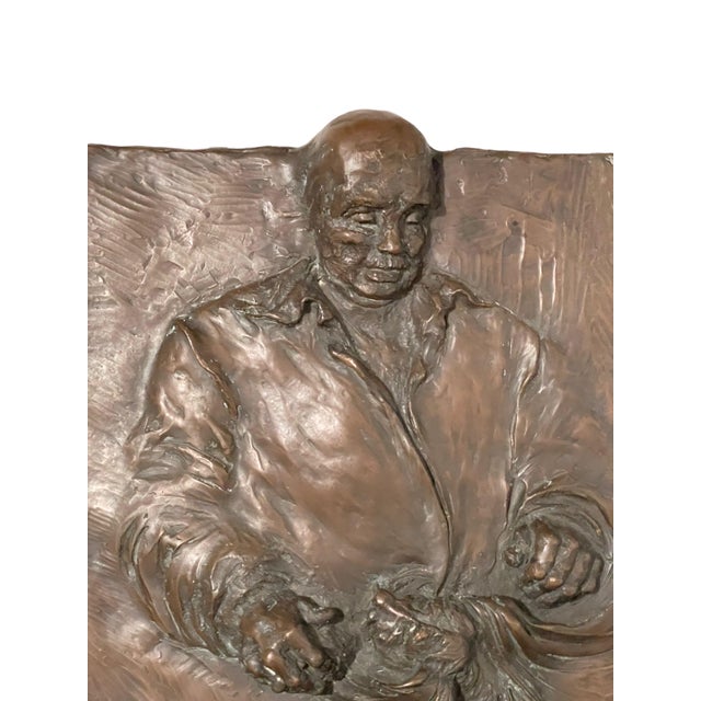 German Expressionist Bronze Relief Plaque Mans Best Friend, a Man and His Dog, 1985 For Sale In Miami - Image 6 of 14