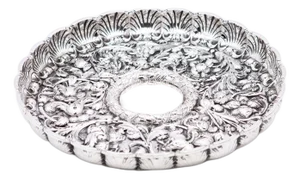 Fruit Bowl Centerpiece in Flower Embossed Silver