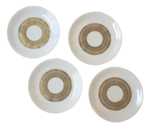 Porcelain Small Plates, French Modernism, Designer Jean Luce, Set of 4