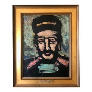 Antique French Oil Painting Portrait C. 1915 Georges Rouault Attrib For Sale